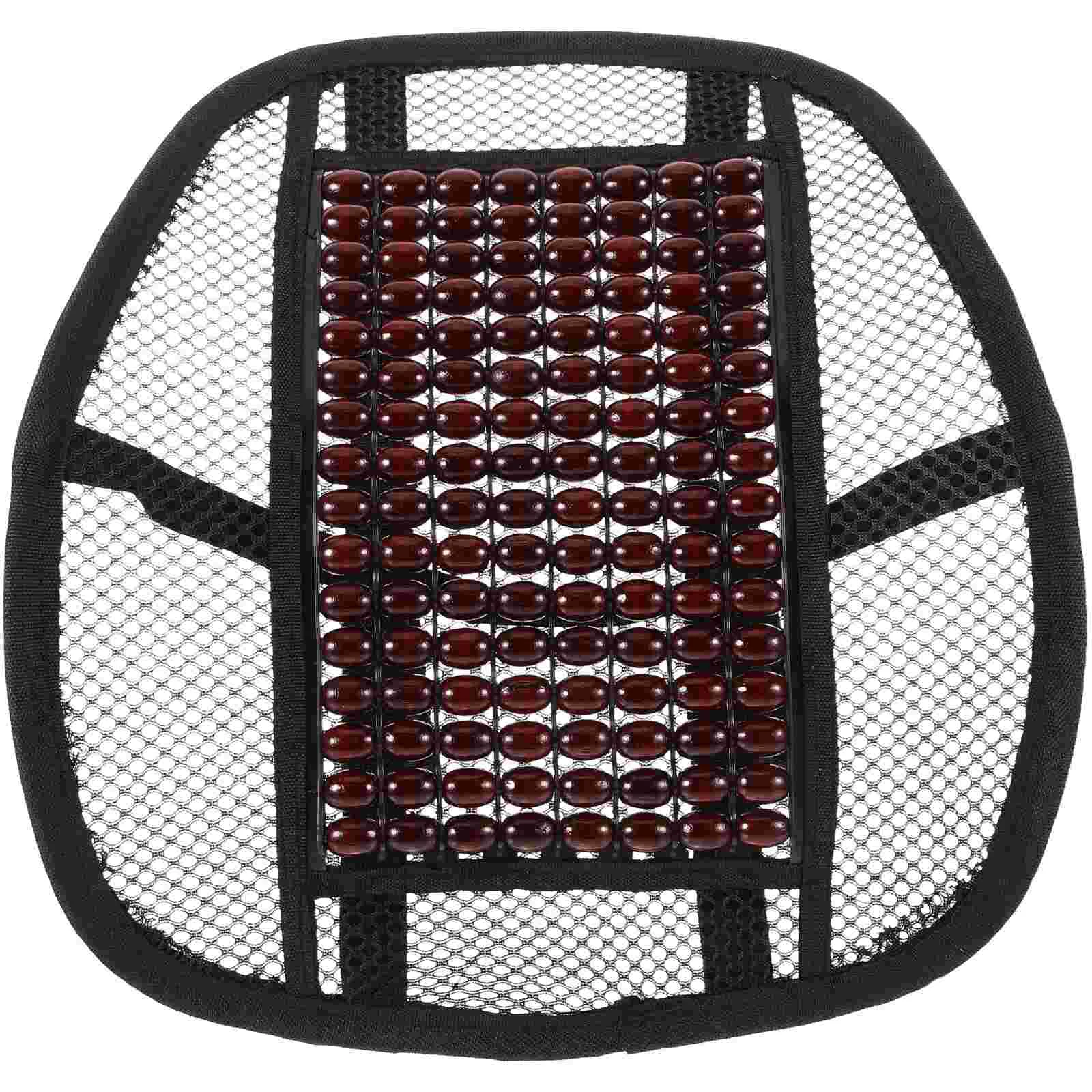 

Lumbar Support Pillow Hand-weaved Breathable Lower Back Wood Beads Pillow for Car Office