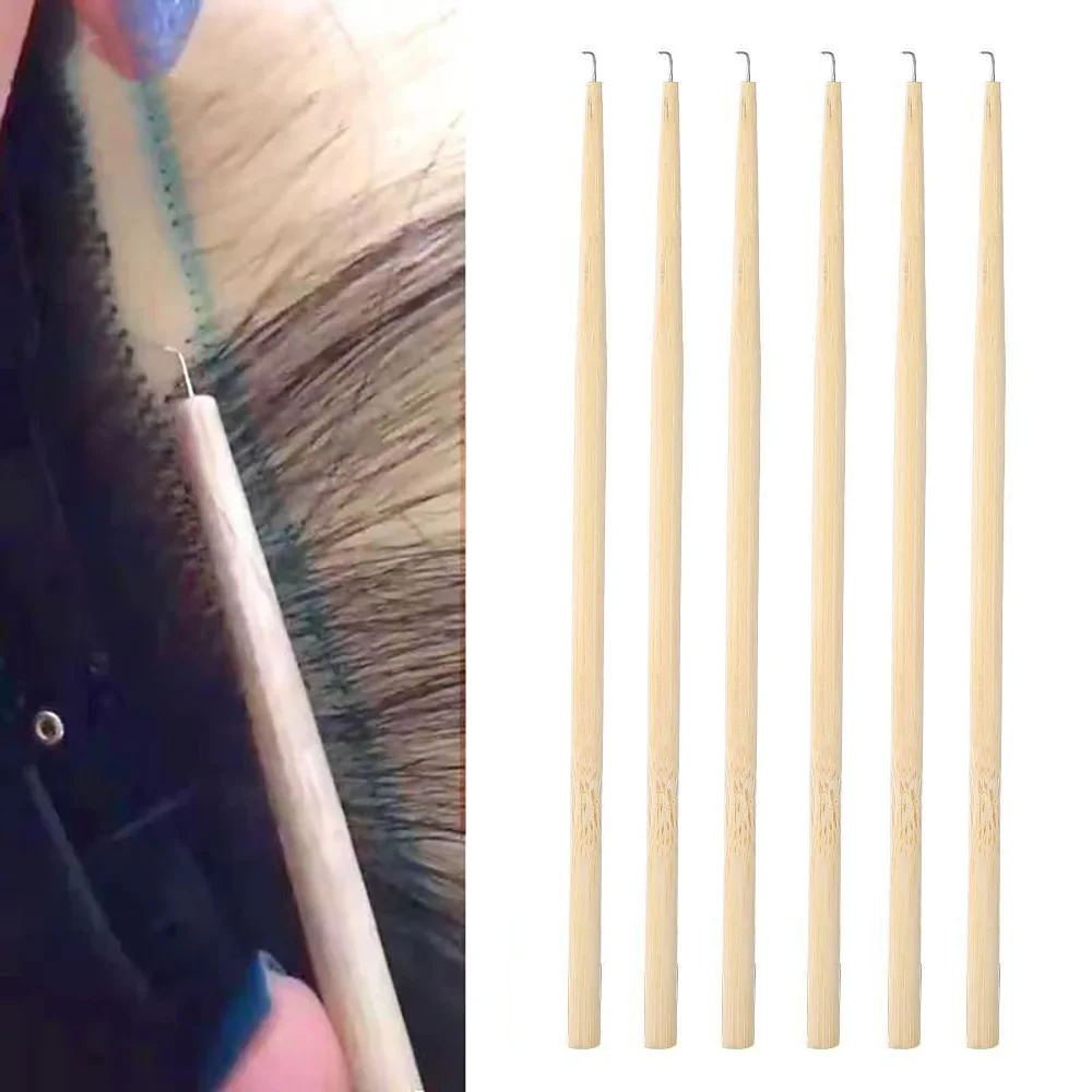 

Hair Extension Ventilating Needle Professional Wig Needle Holder with Wooden Handle Needles Wig Making Tools for Making Lace Wig