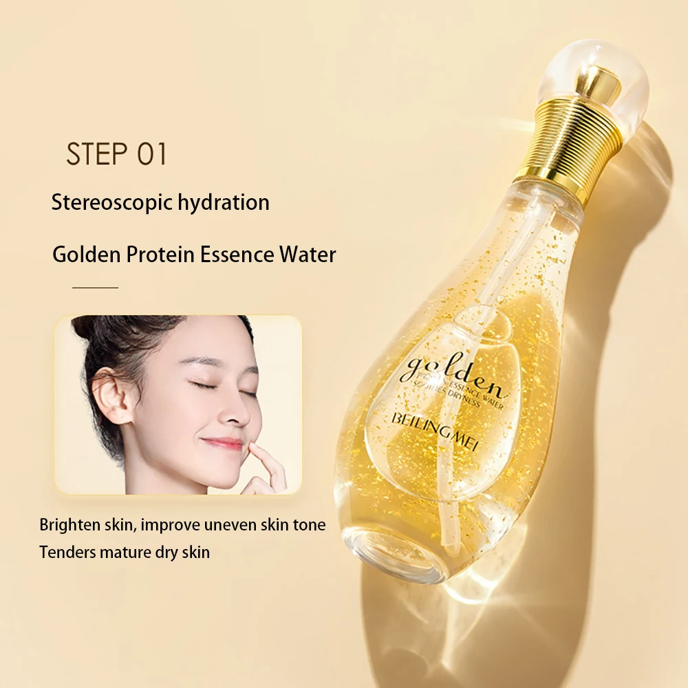 

Golden Protein Lotion Sets Anti-aging Facial Toner Face Moisturize Emulsions Oil Control Firming Beauty Health Skin Care Tonic