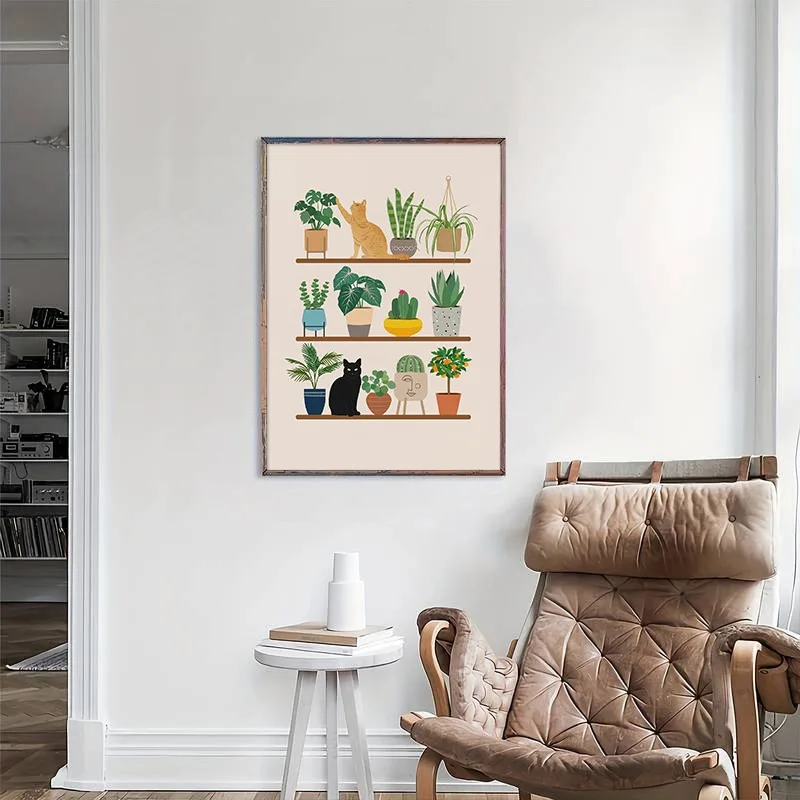Постеры в стиле бохо для кошек и домашних растений