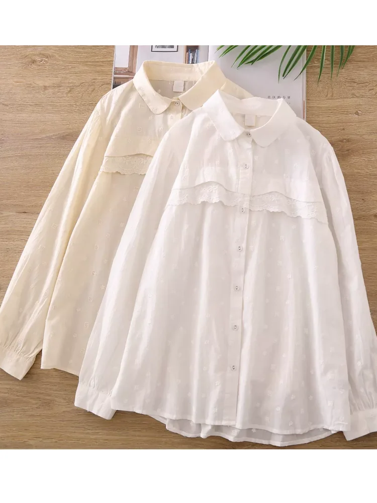 Рубашка Lamtrip с вышивкой воротником Питер Пэн 100% хлопок