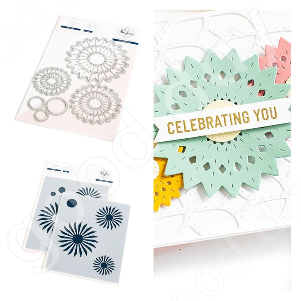 

2023 New Arrival Rosettes Cutting Dies and Stencil Scrapbook Diary Decoration Embossing Template DIY Greeting Card Handmade