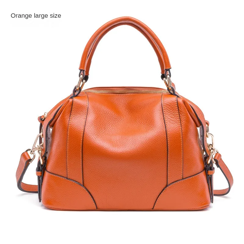 2023 new head cowhide leather layer handbags temperament ladies handbag hundred leather shoulder single bags