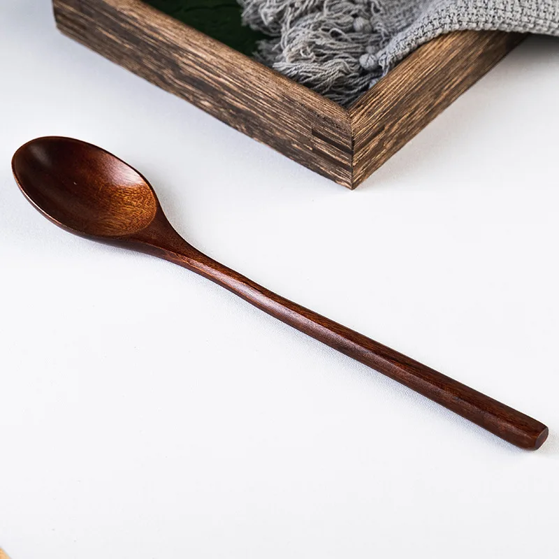 Деревянная ложка в японском стиле с длинной ручкой для дома и офиса из бутика Nanmu