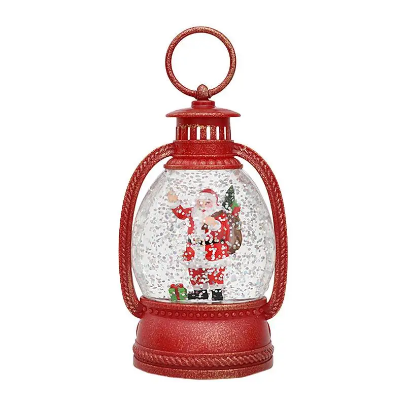 

Christmas Lantern Lighted Snowman Lamp Lanterns Built-in Light-up Design With Flashing Snow Durable Lantern For Decorative Gifts