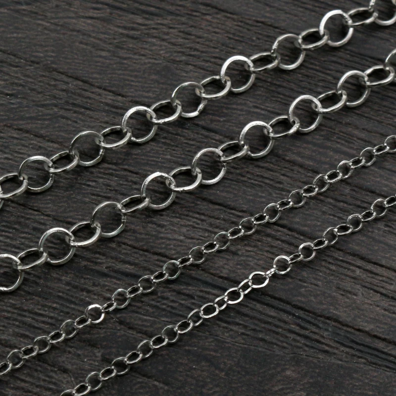 5 Meters/Lot Stainless Steel Polishing Necklace O-Ring Chain For DIY Jewelry Findings Making Materials Handmade Supplies