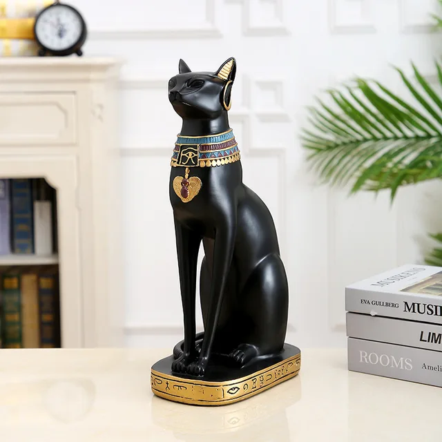 Декоративные статуэтки с изображением золотого египетского кота | AliExpress