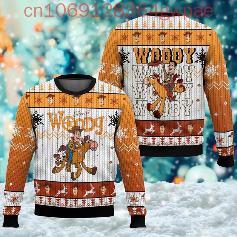 Disney Toy Story Movie Christmas Ugly Sweater Character Xmas Sweatshirt Woody Buzz Lightyear Santa Hat Shirt Magic Kingdom Gift