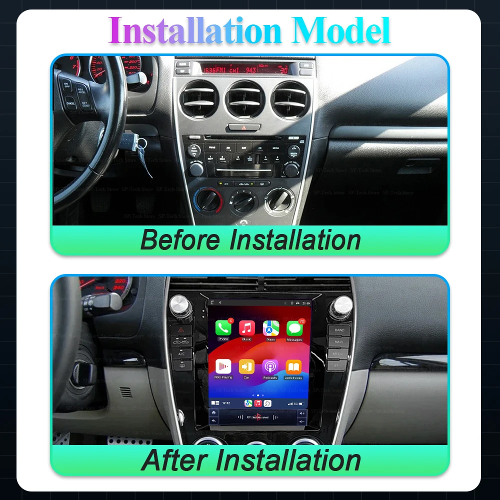 Фото 9.7-дюймовый Android 16 для Mazda 6 2004-2015 годов выпуска, автомобильная мультимедийная система с GPS и CarPlay №1