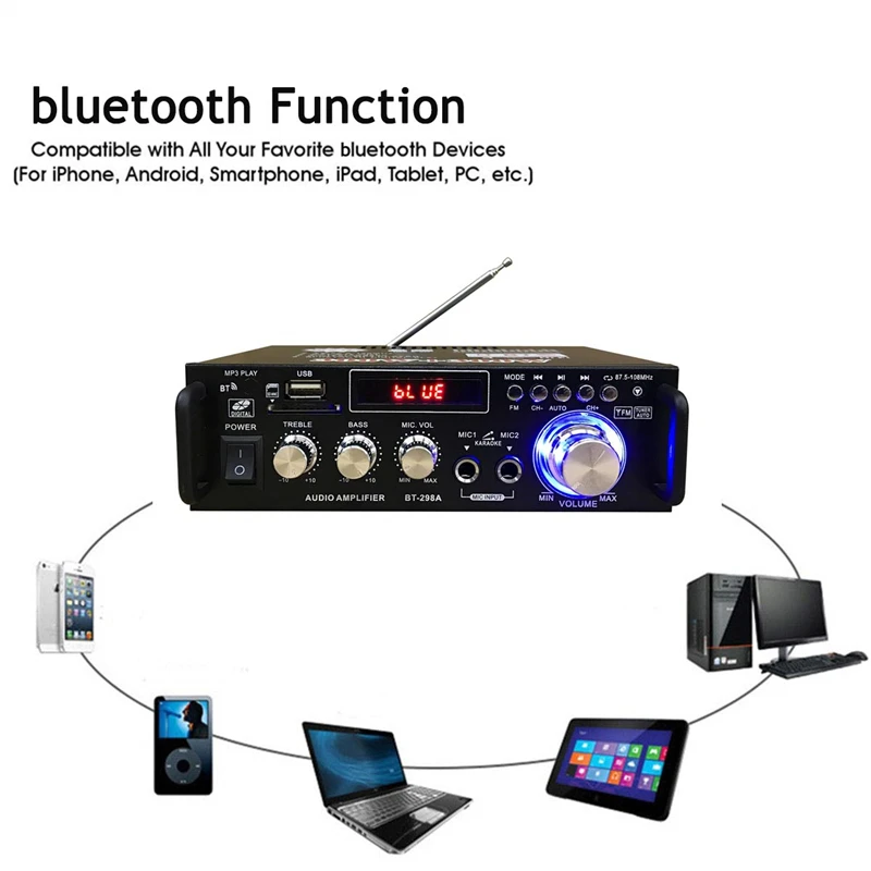 Домашний усилитель 600 Вт 12 В 220 HIFI USB FM-радио автомобильная аудиосистема усилители