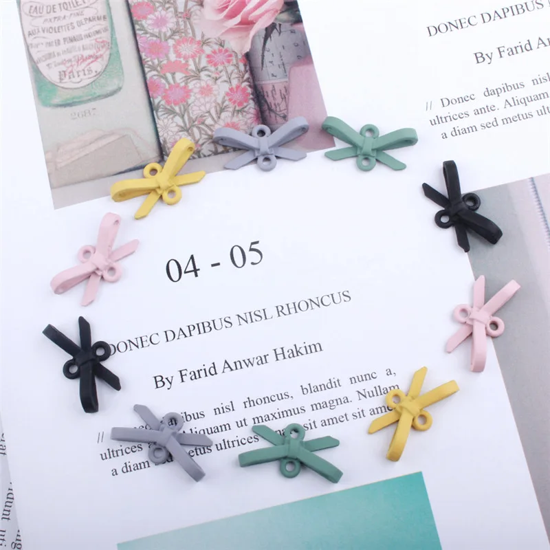 10 шт. 20*10 мм DIY модный висячий окрашенный бант подвеска соединитель металлический