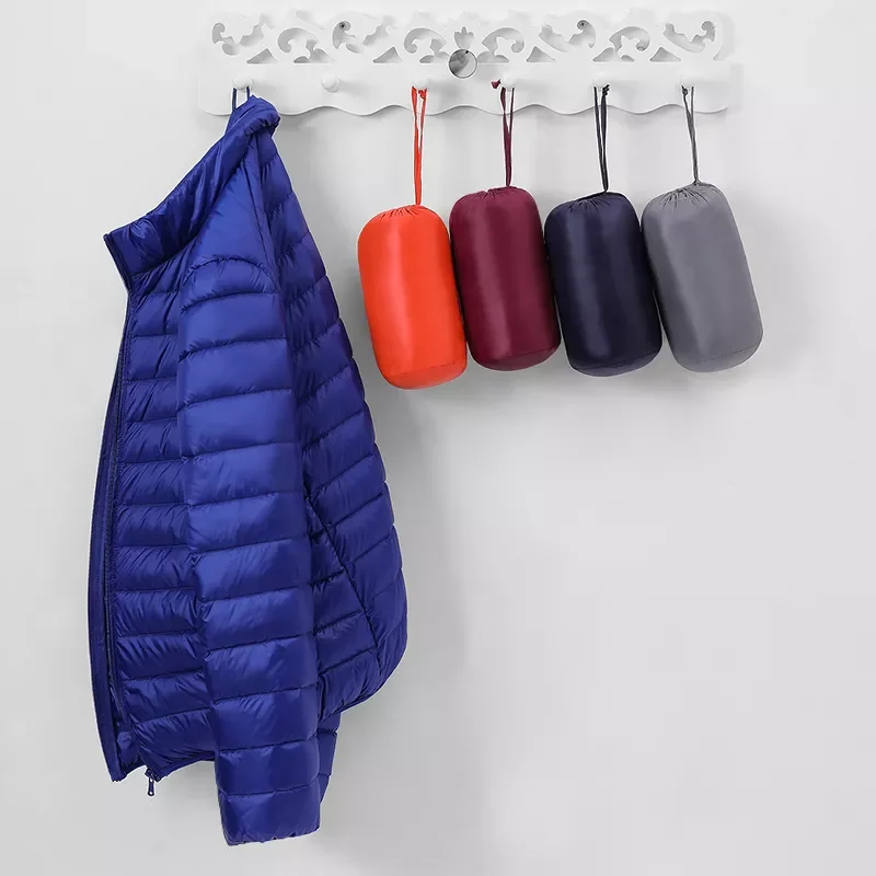 Breathable Coat All-Season Men Hooded Solid Jackets Ultra Lightweight Packable Down Water Wind-Resistant
