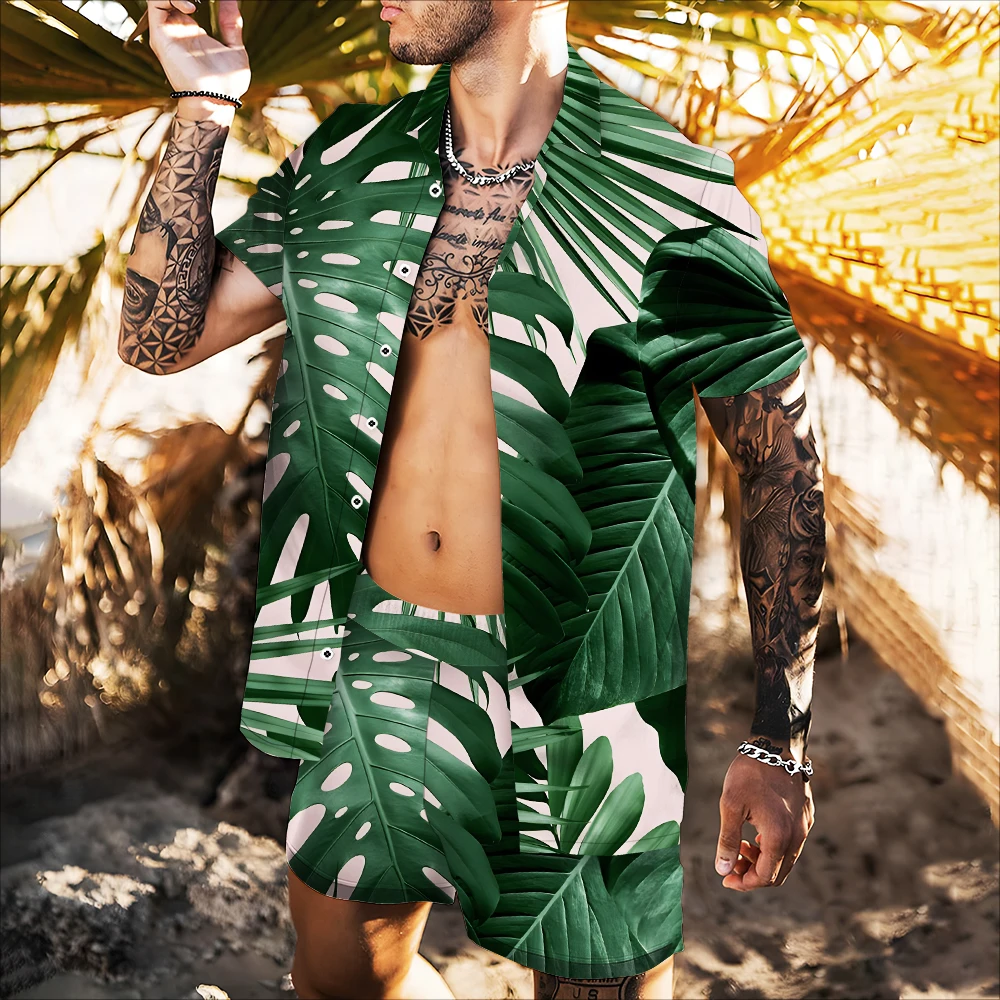 

Summer 2022 New Ins Harajuku Short Sleeve Floral Shirt Hawaiian Beach Vacation Fashion Trend Loose Print 3d Thin Casual