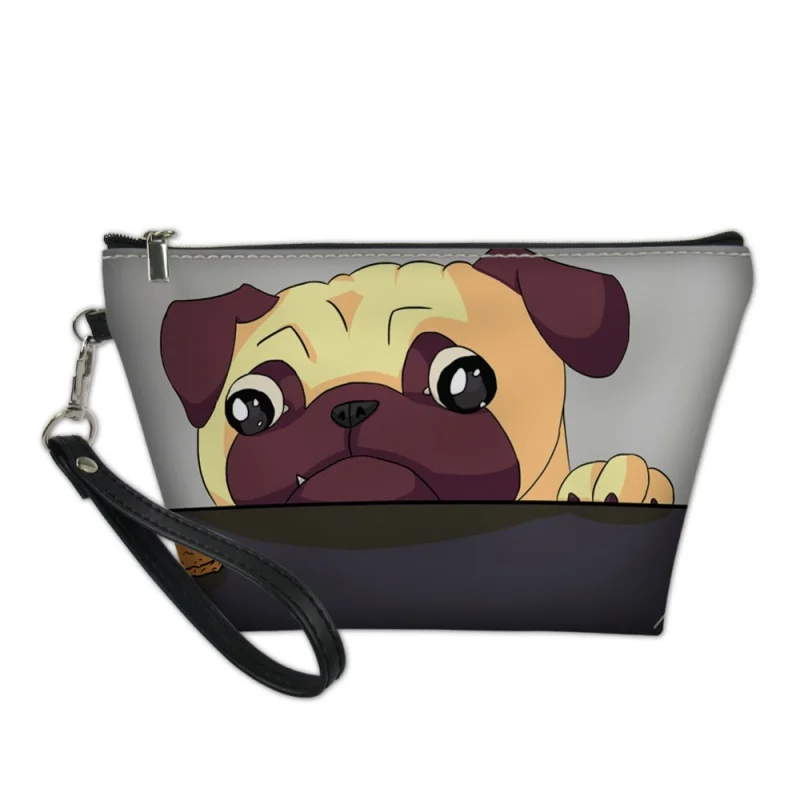 

Женская косметичка с рисунком французского бульдога, из ПУ кожи Чехол Dri