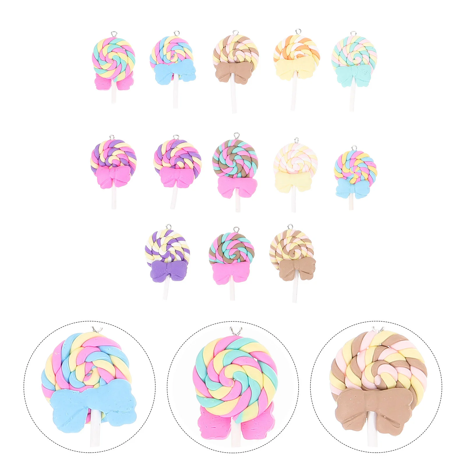 

13 Pcs Soft Clay Lollipop Necklace Pendant Accessories Polymer Pendants Necklaces