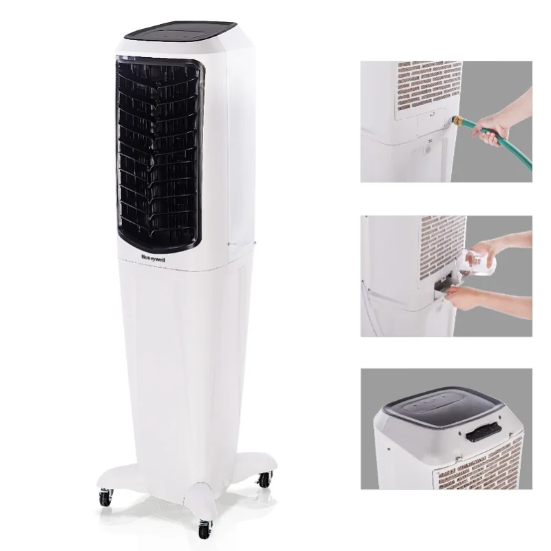 

Honeywell 588-647 CFM Portable Evaporative Tower Cooler with Fan, Humidifier & Remote, 53.6" TC50PEU, White