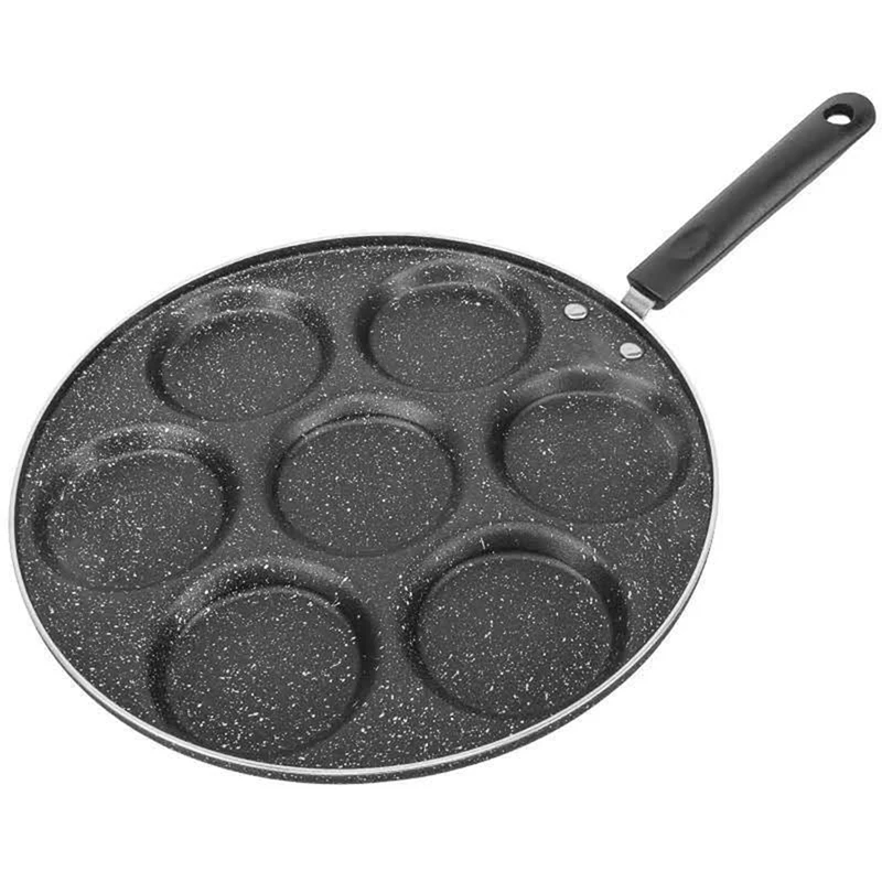 

1 PCS 7 Cups Pancakes Frying Pans Breakfast Egg Pan Durable Non-Stick Pan Holes Cooking Egg Ham Pans Pancak Maker Pan Cookware