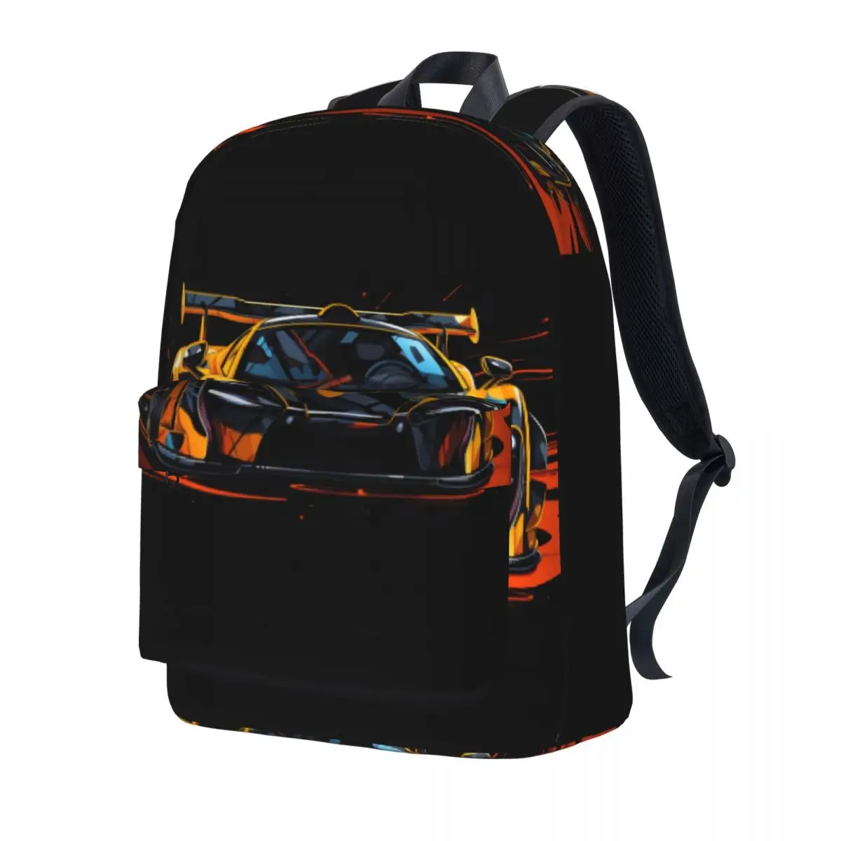 

Fantastic Sports Car Backpack Graffiti Cartoon Women Men Polyester College Backpacks Soft Fun School Bags Rucksack