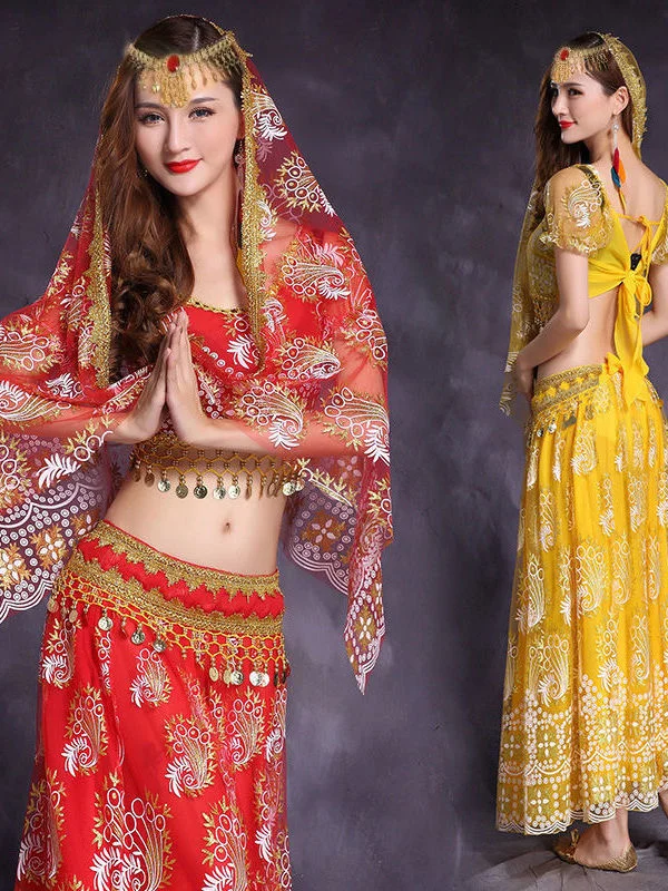 Костюм для индийских танцев танцевальный костюм девочек тяньчжу танца живота