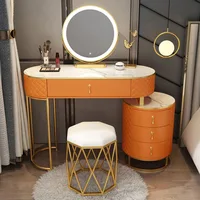 Mini Dressing Table Large-capacity Makeup Storage Cabinet Dressing Table Bedroom Vanity Desk With Smart Light Mirror Bedroom Set