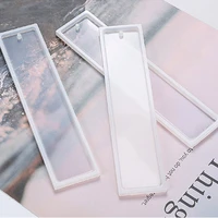 creative rectangle bookmark silicone mold crystal epoxy mold diy clear stationery making supplies craft transparent mold
