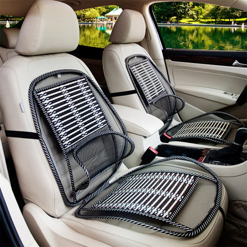Universal Breathable Waist Massage Pad Car Seat Cushion Cooling Mat Conjoined Steel Bamboo Silk Mesh Back Lumbar |