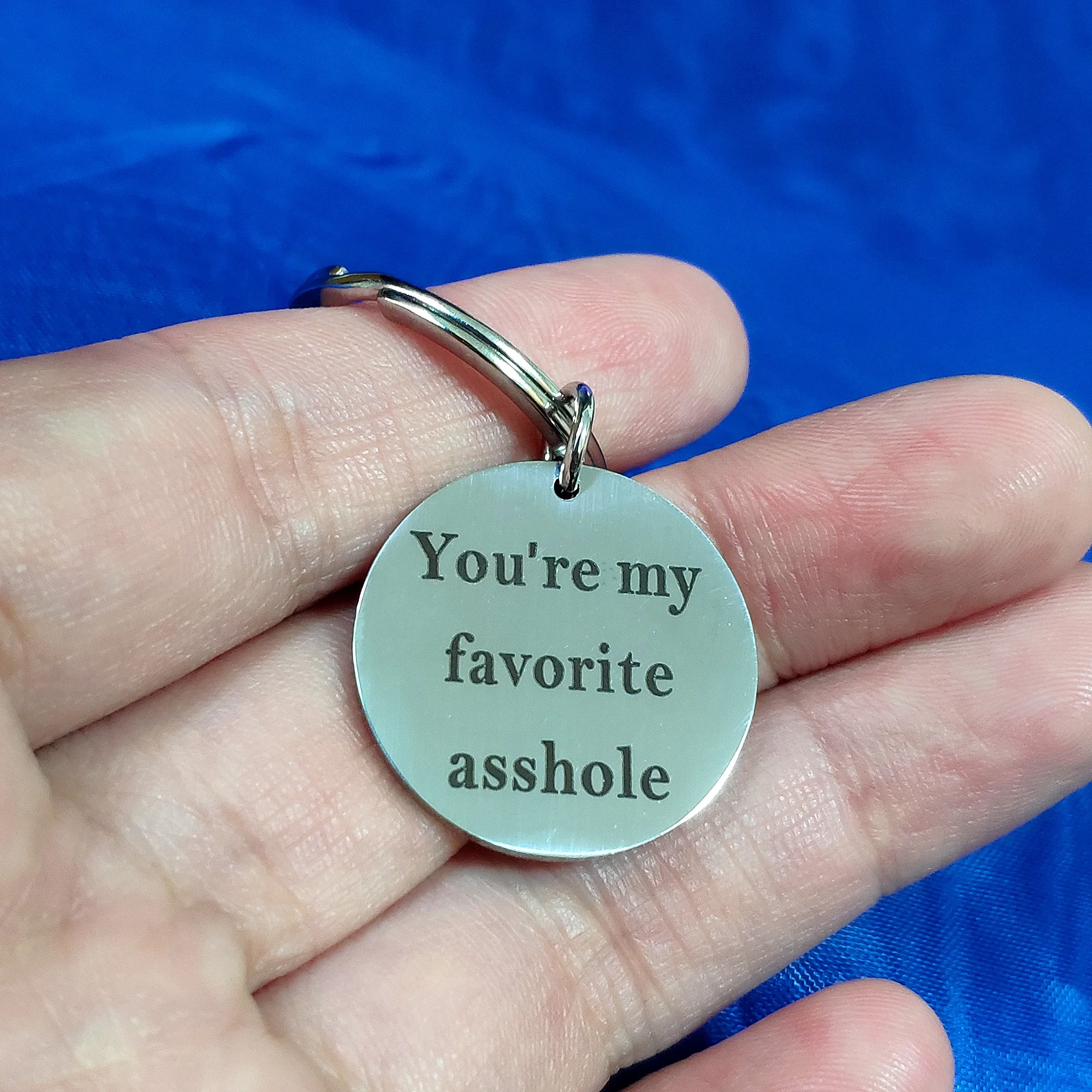 

Birthday Gift Keychain for Car Keys You Are My Assh*le Spoof Keyring Fuuny Stainless Steel Best Friend Metal Pendant Personality