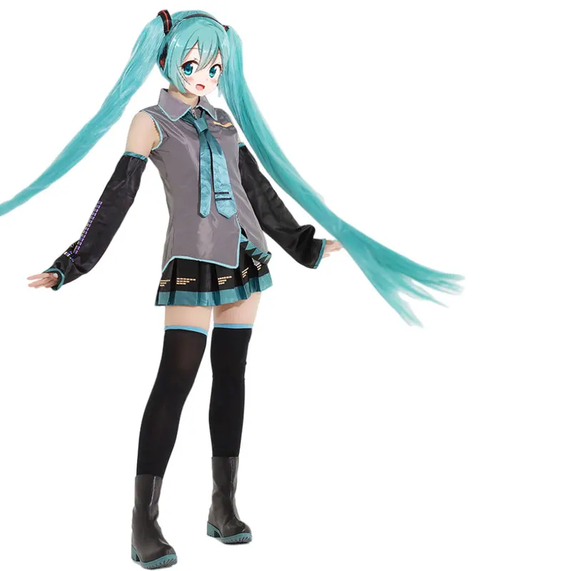 Vocaloid косплей костюм Япония средней длины платье для начинающих будущего парик