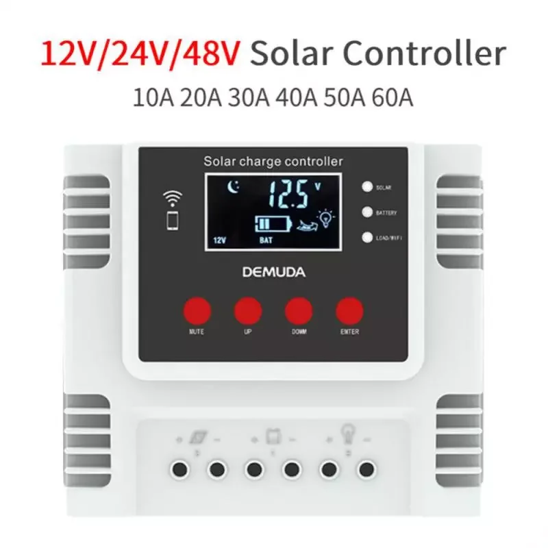 

MPPT PV Auto Solar Controller 10A 20A 30A 60A Photovoltaic System Street Light LED Display USB Interface Intelligent Charging