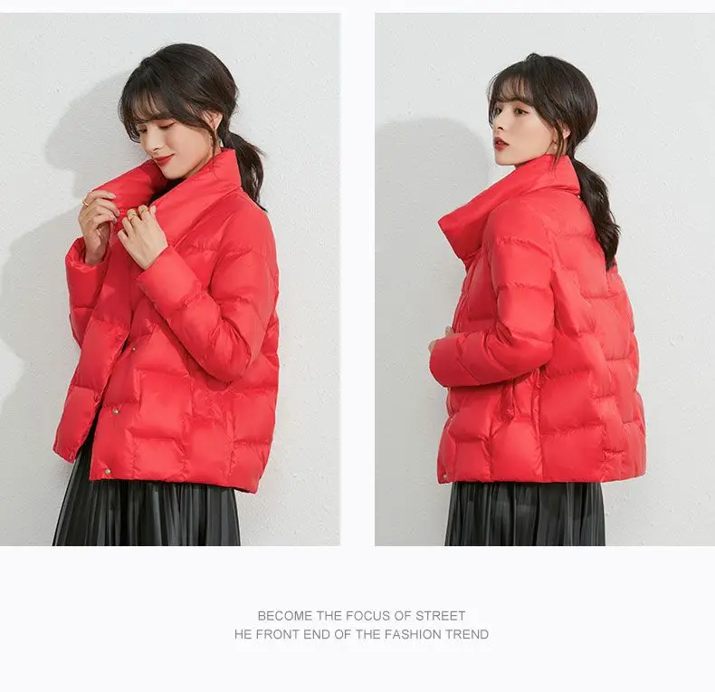 Autumn Winter Jacket Women Parkas Fashion Loose Thin Down Cotton Coats Female Jackets Stand Collar Ultra-light Outwear Tops S83
