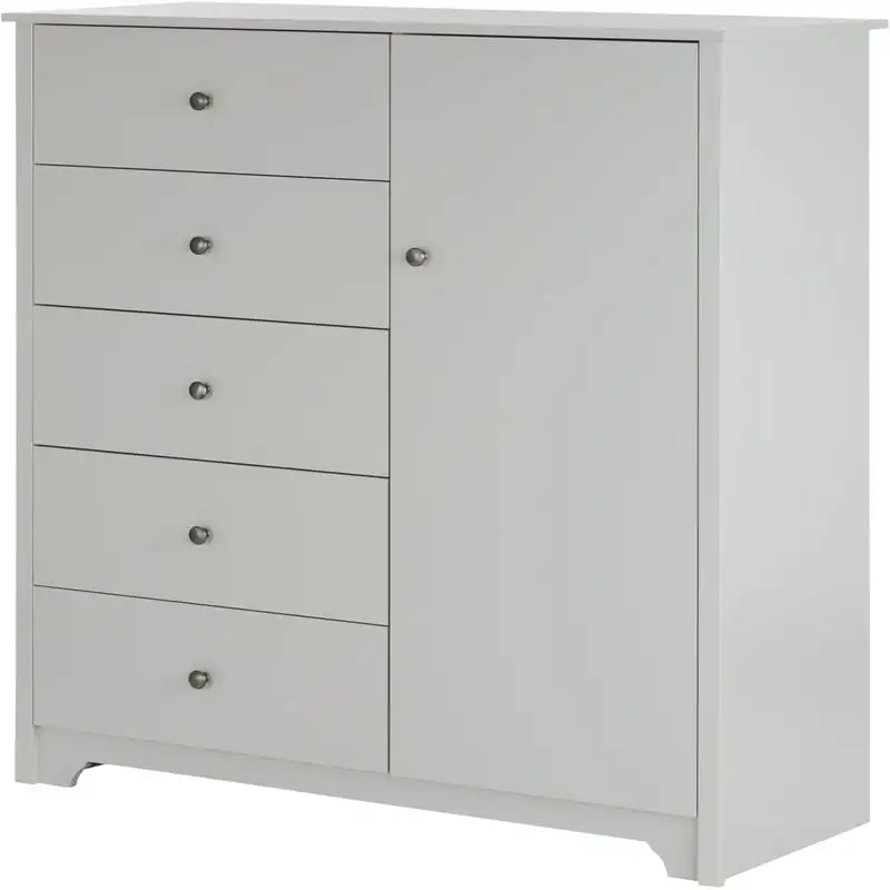 

Door Chest with 5 Drawers, Gray