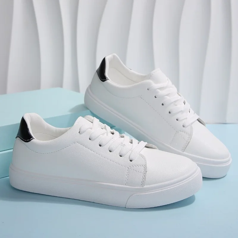 Кроссовки мужские из ПУ кожи повседневная Легкая спортивная обувь дышащие