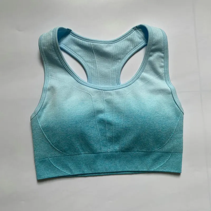 2022 New Ombre Energy Seamless Sports Bra Women Push Up Yoga Bras Gym Crop Top Racerback Workout Bra Fitness Tops Active Wear