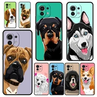 cartoon dog husky shiba phone case for xiaomi poco x3 nfc m3 f3 m4 mi 12 11 ultra note 10 lite 11x 11t 10t pro 5g 9t 11i cover