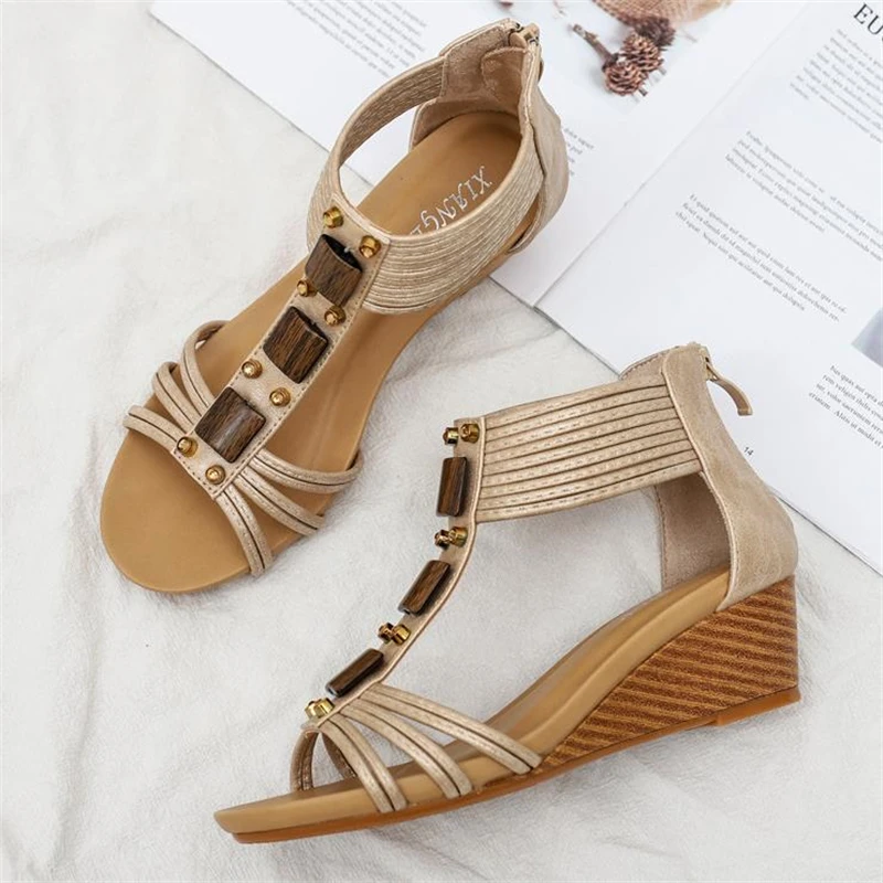 

Women Wedges Sandals Summer Fashion Ladies Bohemian Beach Shoes Vintage Casual Female Platform Gladiator Sandals