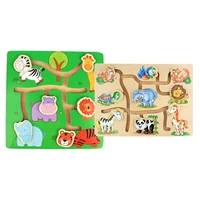 slide puzzle matching game early educational montessori logic game development brain teasers wooden toys for baby kids toddlers