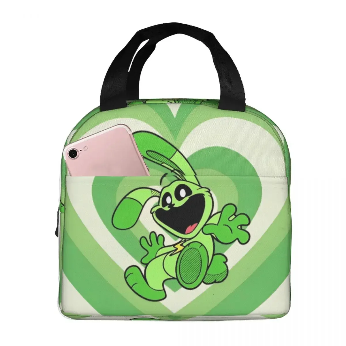 Изолированная сумка для ланча с улыбающимися животными игр Термосумка