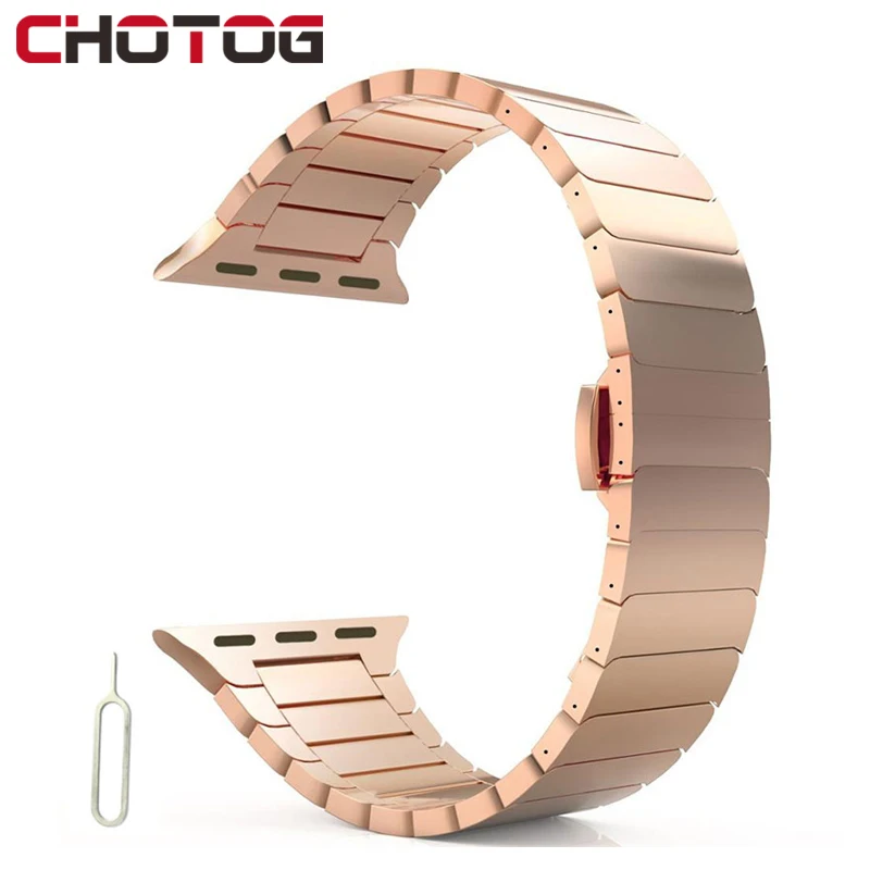 

Новый стильный стальной ремешок CHOTOG для 38 мм/40 мм 42 мм/44 мм, стальной ремешок для смарт-часов, браслет для часов HW22 T500 W26