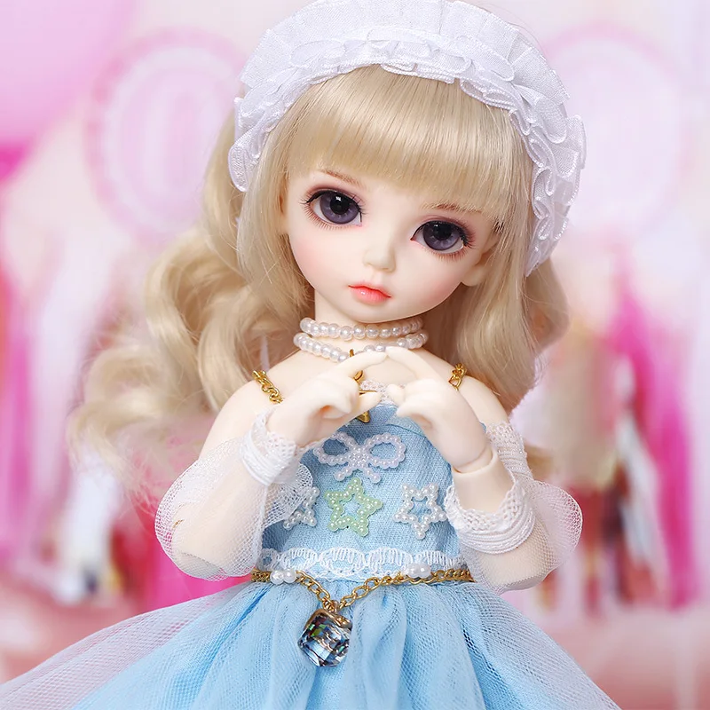 

BJD doll 1/6 set suitable for holiday toys gift cute blue clothes set 1/6 size bjd full set doll accessories (six points)