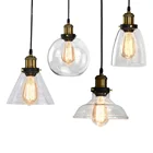 Современная Подвесная лампа для спальни с прозрачным серым янтарным цветом, винтажные подвесные светильники, столовая стеклянная Подвесная лампа, светильник в стиле российского лофта