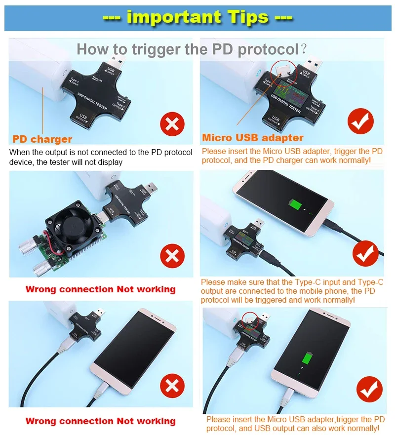 Фото ATORCH Type-C PD USB-тестер Амперметр Детектор Индикатор зарядного устройства Power Bank №4