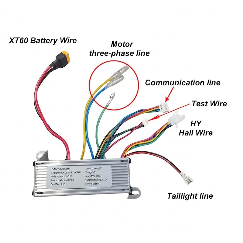 Фото Контроллер для электросамоката MAX Style 350W 36V 17A с Bluetooth, для 10-дюймовых колес, оригинальный Tuya, совместим с FOSTON/X-Play/DIGMA, максимальная скорость 40 км/ч №2