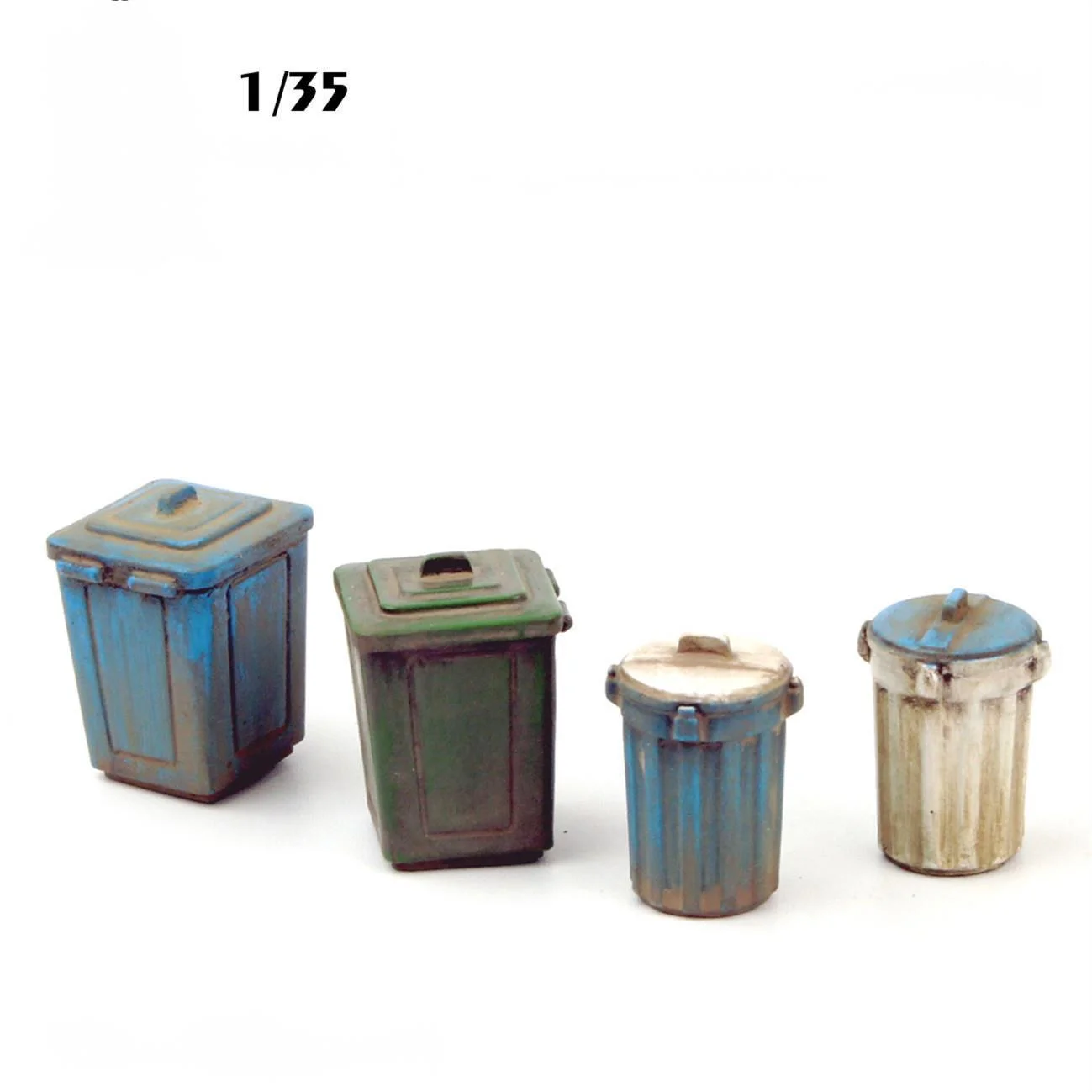 

1/35 Scale Die-cast Resin Modern Scene Model 4 Trash Cans (unpainted)