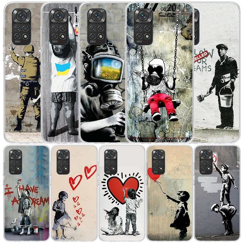 Чехол Бэнкси для телефона с изображением граффити в уличном стиле Xiaomi Redmi Note 13 12S 12