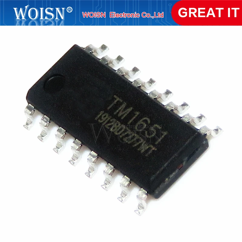 10 шт./лот TM1651 SOP16 4X7 сегментный 7-кнопочный светодиодный цифровой панельный