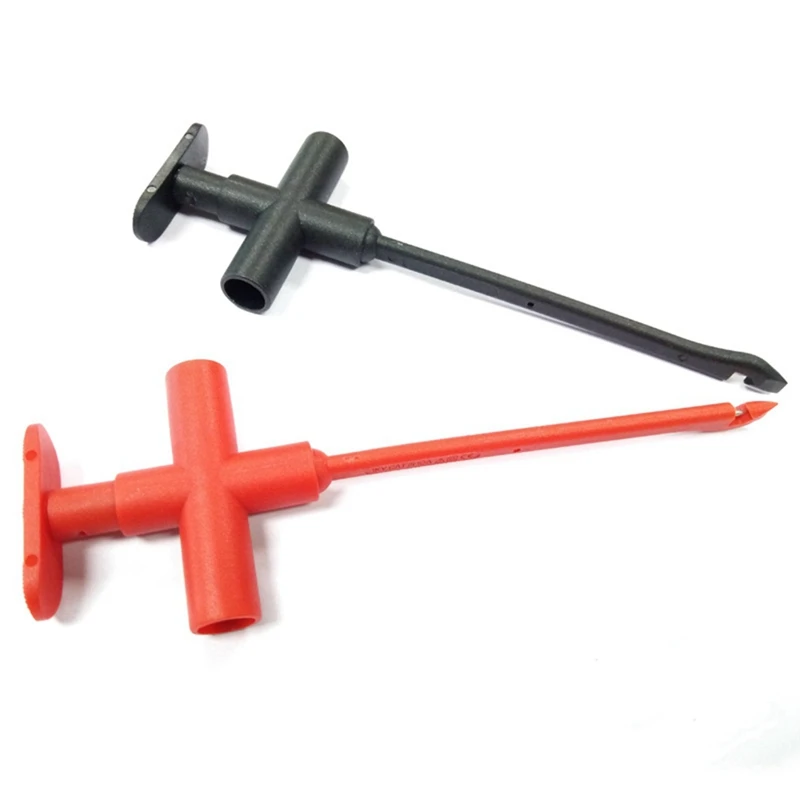 

2Pcs Insulation Puncture Probe Auto Repair Multimeter Test Clip Tool Spring Loaded Leads Can Connect 4Mm Banana Plug