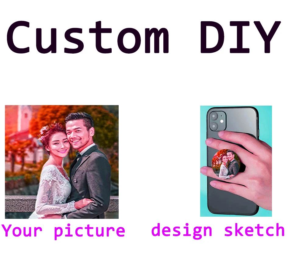 Custom DIY Grip Tok Laptop Stand Mobile Phone Holder Cellphone Bracket Folding Cheap Cell Black White Marble Support Telephone