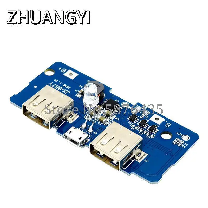 18650 Двойной Micro USB 3 7 в до 5 В 2A повышающий Мобильный Внешний аккумулятор DIY зарядное