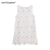 mudkingdom toddler girls lace dress daisy flowers eelegant kids sleeveless dress fashion a line dresses for girls cute clothes