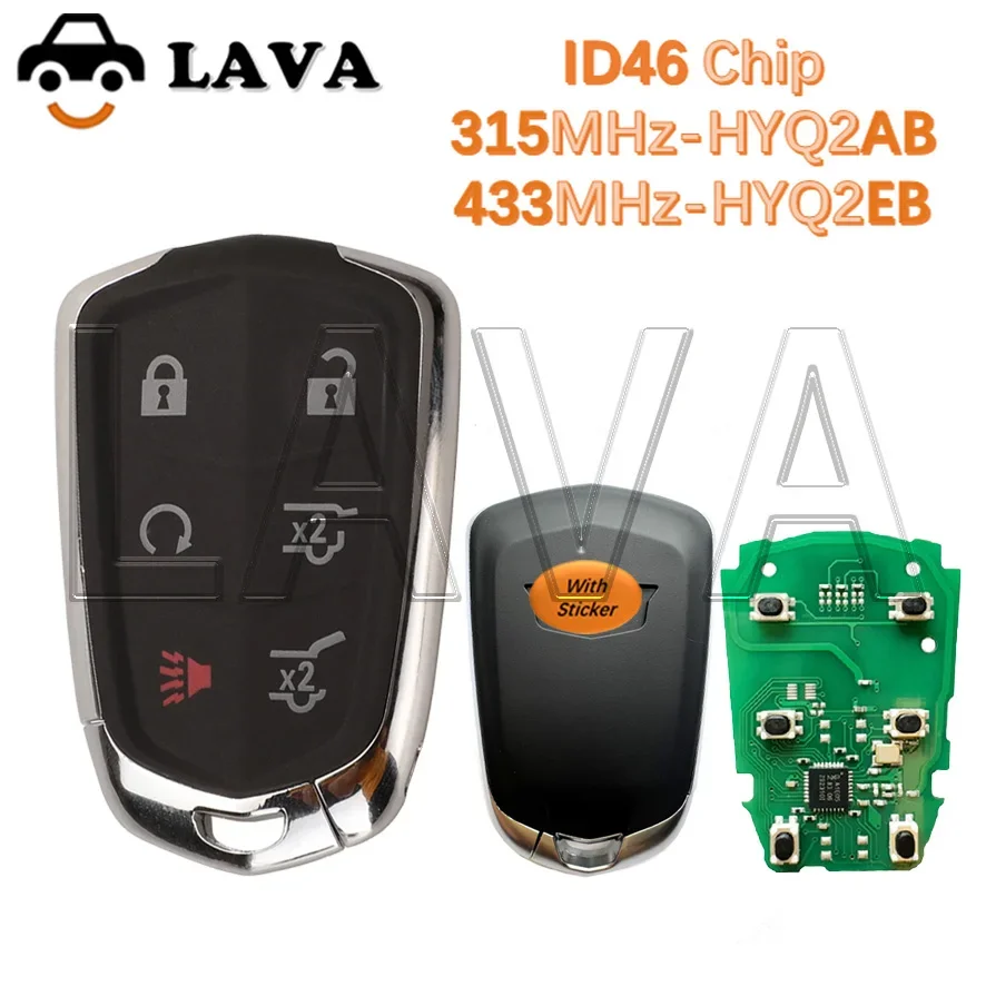 

LAVA HYQ2AB — 315 МГц HYQ2EB — 433 МГц дистанционный брелок для 2015 2016 2017 2018 2019 Escalade ESV Cadillac XTS CT6 ATS XT4 XT5
